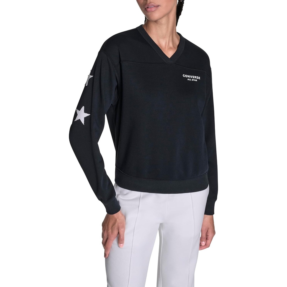 image:imageConverse Womens Chuck Star Casual Vneck SweatshirtBlack