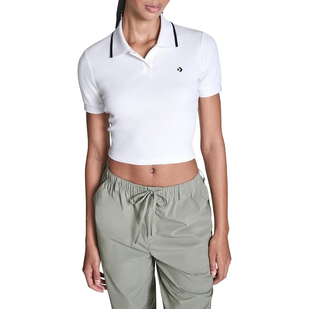 image:imageConverse Womens Cropped Star Chevron PoloWhite