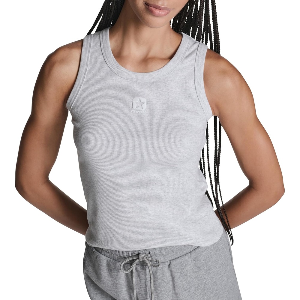 image:imageConverse Womens Ribbed Retro Box Star Tank TopLight Grey Heather