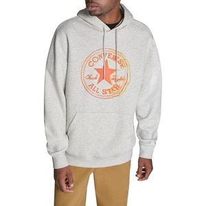 Converse Mens Distorted Chuck Patch Drawstring Hoodie(Grey)