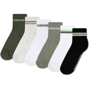 Converse Men’s Quarter Cut Multi-Pack Socks(Utility Green)