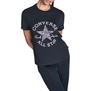 Converse Womens Animal Print Infill Cotton T-Shirt(Black)