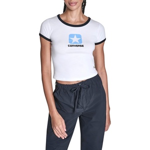 Converse Womens Casual Box Star Crew Neck T-Shirt(White)
