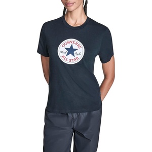 Converse Womens Casual Chuck Patch Logo Crew Neck T-Shirt(Converse Black)