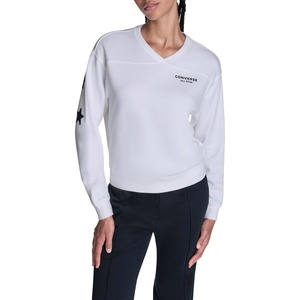 Converse Women’s Chuck Star Casual V-neck Sweatshirt(White)