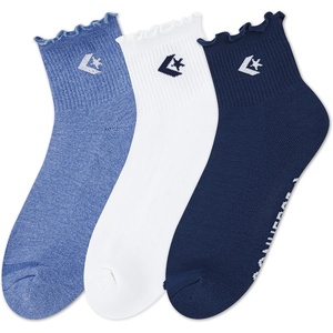 Converse Women’s Quarter Length Multi-Pack Socks(Blue)