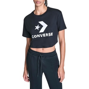 Converse Women’s Star Chevron Embroidered Sporty Knit Top(Black)