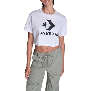 Converse Women’s Star Chevron Embroidered Sporty Knit Top(White)