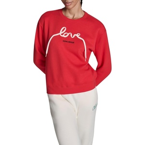 Converse womens Love Laces Crewneck Sweatshirt(Red)